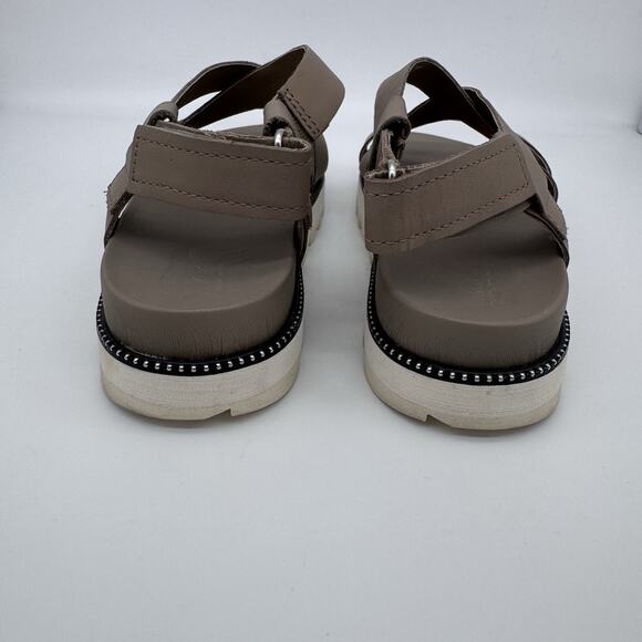 Sorel Womens Roaming Criss Cross Sandal Size 8.5 Khaki Brown Leather Minimalist - Picture 3 of 9